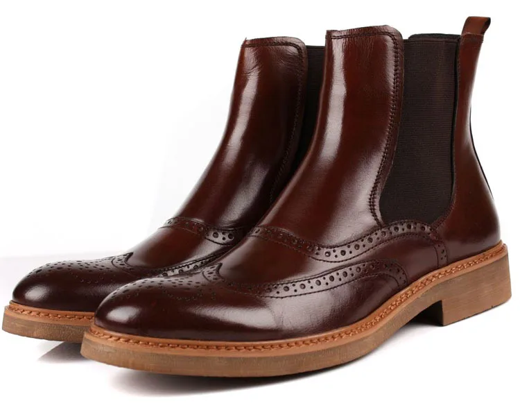 

Fashion black / brown tan mens ankle boots genuine leather boots mens winter shoes outdoor shoes free shipping