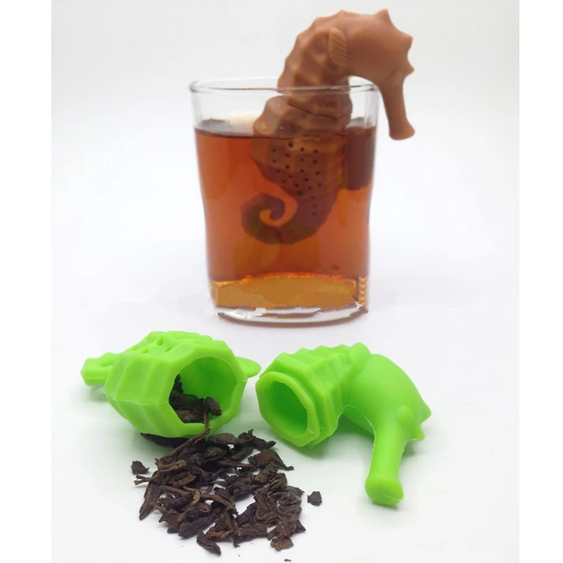 

Seahorse Tea Maker Silicone Hippocampus Toy Tea Leak Hippocampus Figurine Tea Accessories Spice Filter Kitchen Tools