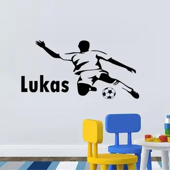 

Personalized Any Name Vinyl Wall Decal For Boys Bedroom Football Player Wall Sticker Home Decor Living Room Self Adhesive