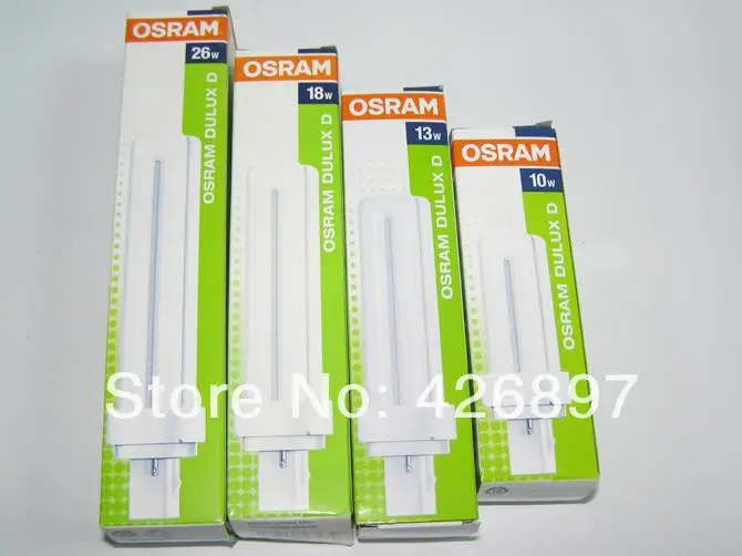 2 шт., OSRAM DULUX D 26 Вт компактная флуоресцентная лампа, LUMILUX G24d-3 2 контакта, 26 Вт/827,26 Вт/840,26 Вт/865 энергосберегающая лампа