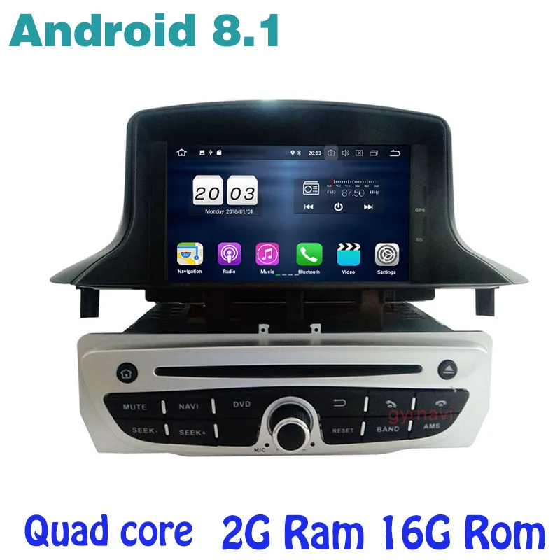 

for Renault Megane 3 III Fluence 2009-2016 Android 8.1 Quad core Car Stereo dvd gps with 2g ram wifi 4G usb bt mirror link