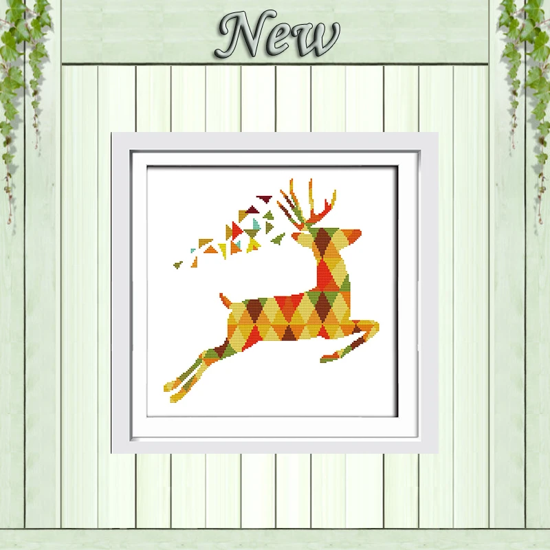 

Seven color deer animal elk decor paintings counted printed on canvas DMC 14CT 11CT Cross Stitch Needlework Sets Embroidery kits