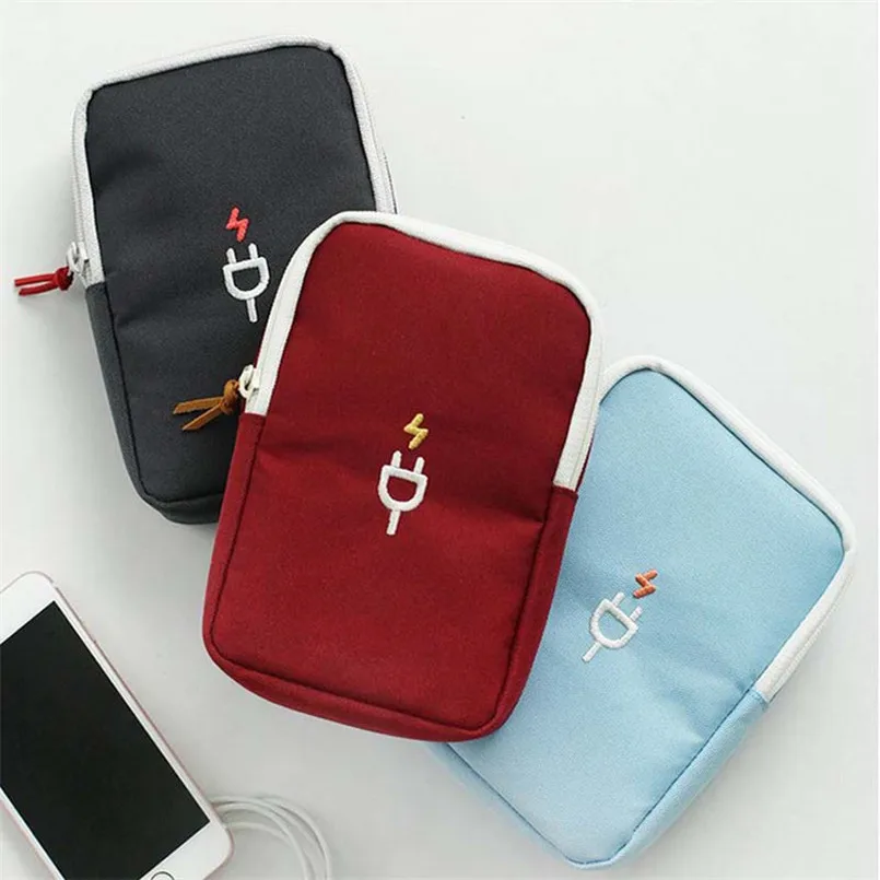 BalleenShiny السفر الرقمية حقيبة التخزين متعددة الوظائف كابلات البيانات محركات أقراص فلاش المنظمون النايلون شبكة أكسفورد جراب من القماش