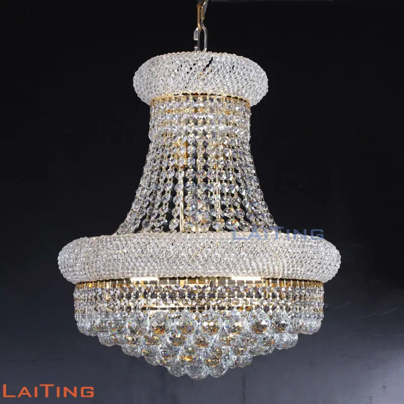 LAITING диаметром 60 см H100cm классический золотой K9 с украшением в виде кристаллов Крытый настенный светильник для гостиной Декор для интерьера LT-71130