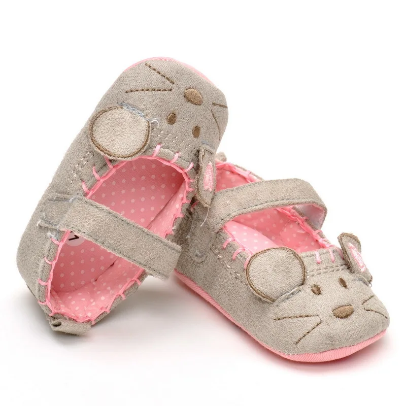 KiDaDndy кроватки обувь летние детские туфли принцессы с животных милые мышки мягкая подошва, Нескользящие хлопчатобумажные Обувь для младенцев YD506R