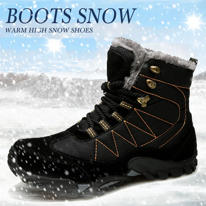 2018 Boots Desgaste Quente Inverno khaki Não Com blue Ankle Homens Ao Neve Borracha Black slip Dos Resistente Couro De Calçado Botas Pelúcia q07qUXx