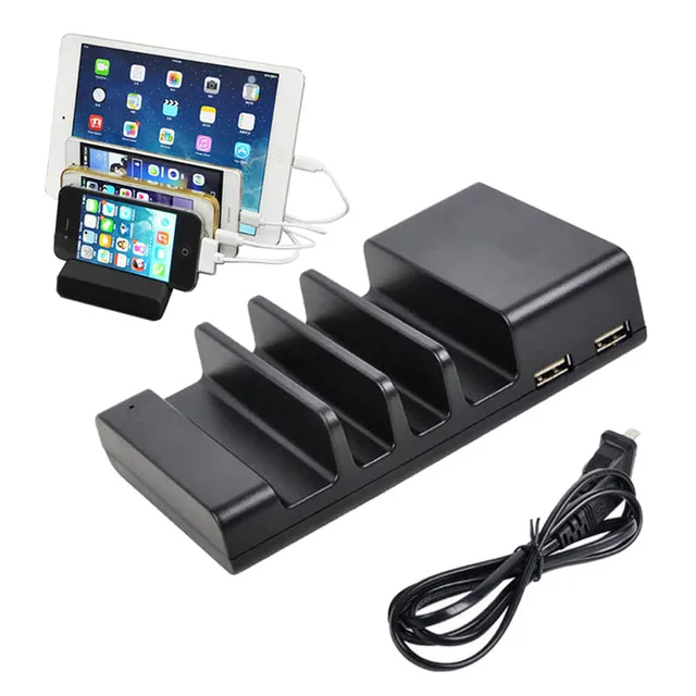 4 Ports Usb Charging Station Dock Desktop Stand Organizer 4 Ports Usb Charging Station Dock Desktop Stand Organizer Mobile Phone Charger For Iphones Ipad