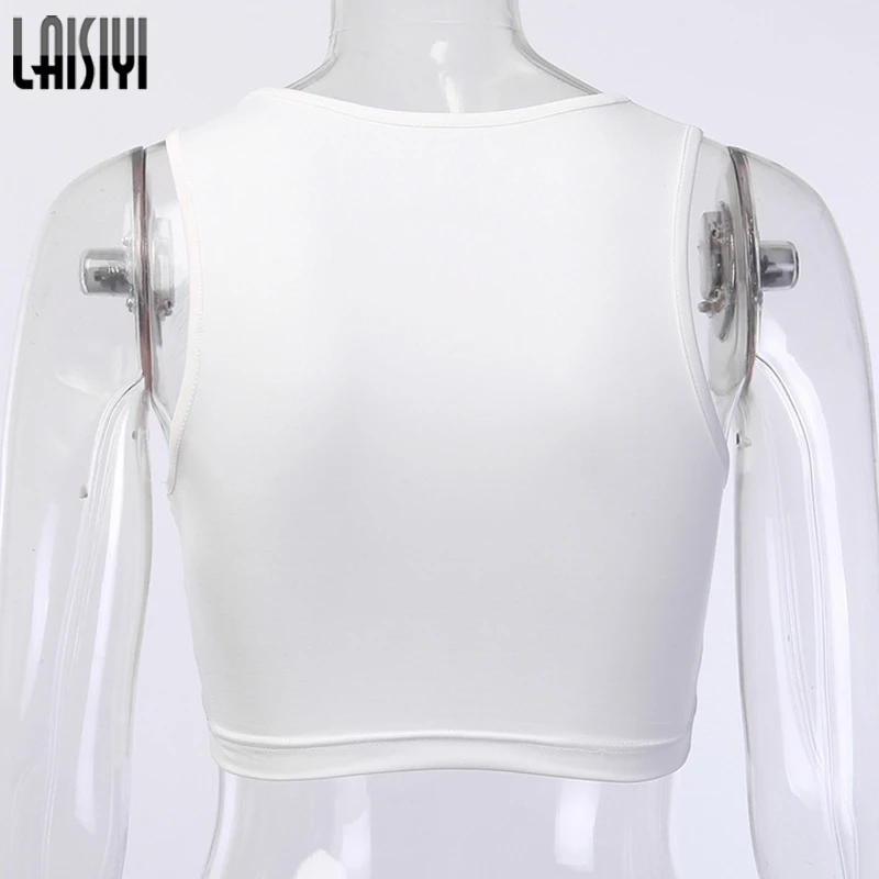 Сексуальная Женская майка LAISIYI с вырезами летний кроп топ без рукавов 2019