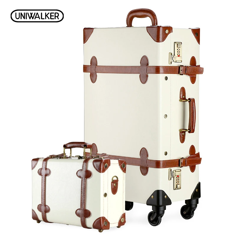 UNIWALKER 12" 20" 22" 24" 26" Vintage Suitcase Travel Suitcase,Scratch