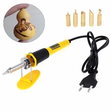 AC220V 40 Вт ЕС вилка дровяная паяльная ручка с подставкой держатель 5 наконечников и древесная пирография/Хобби/ремесло/DIY