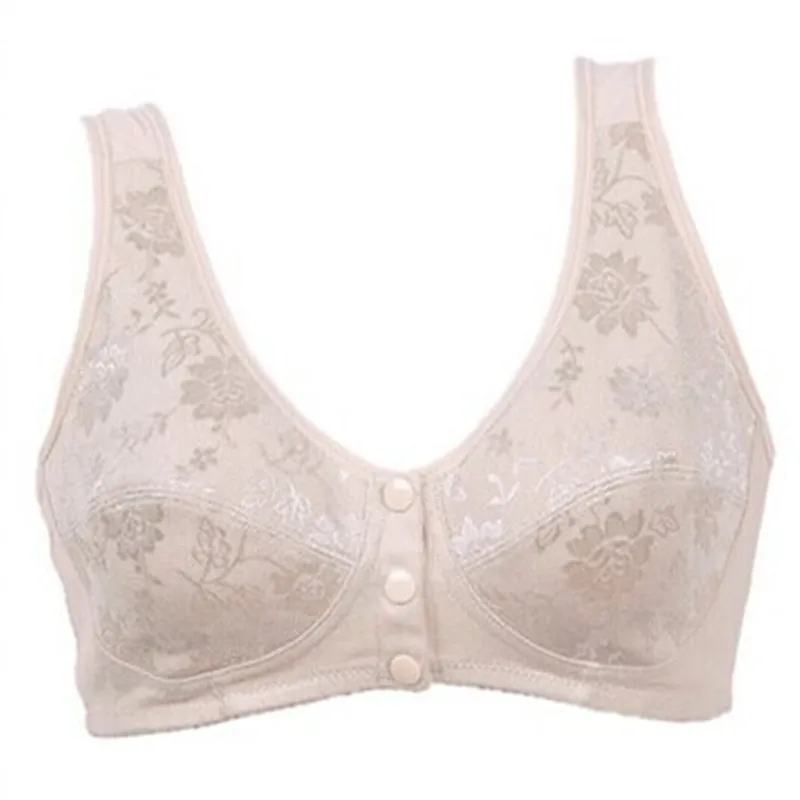 Wireless 100 Cotton Wide Strap Thin Bra Elderly Underwears Mom Nursing