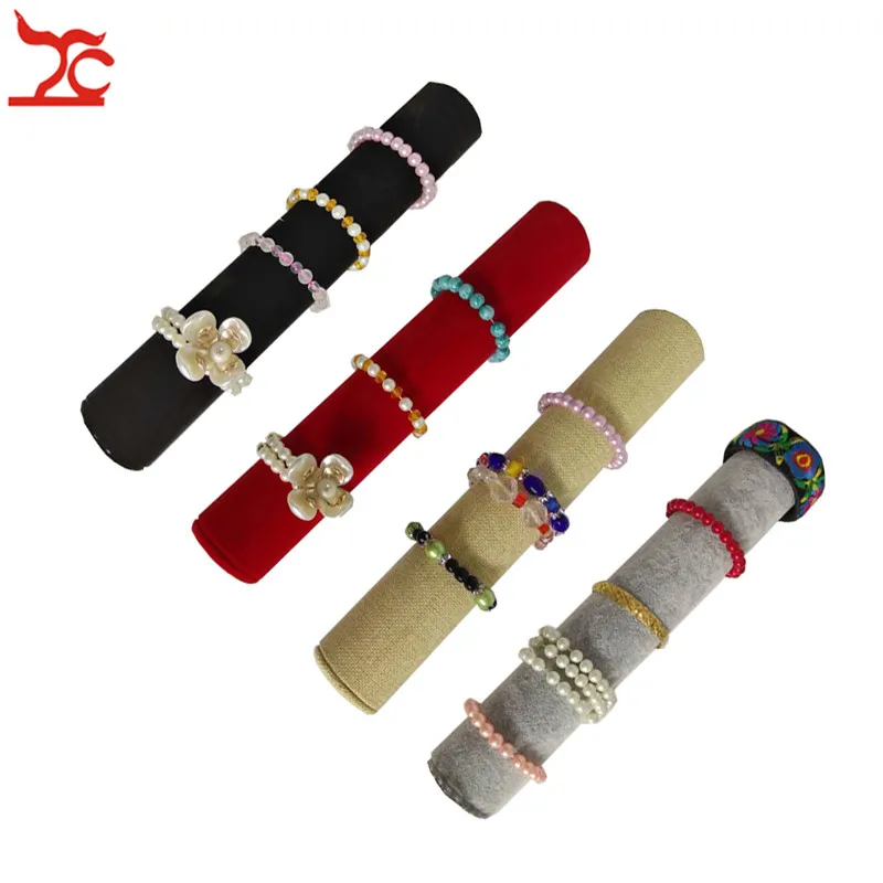 

High Quality Velvet Bracelet Hair Accessory Storage Rack Linen Watch Chain Bracelet Bead Necklace Jewelry Organizer Bar Stand