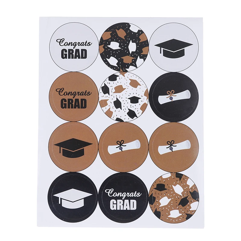 60pcs Graduation 2019 Congratulate Grad party Label Sticker Hat Mineral Water Bottle Label Graduation Party Decor
