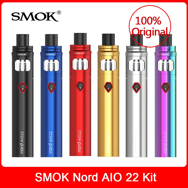 

Original SMOK Nord AIO 22 Kit 3.5ML+2000mah Battery+Nord Mesh+Regular coil Electronic Cigarette nord aio 22 kit vs novo vape kit