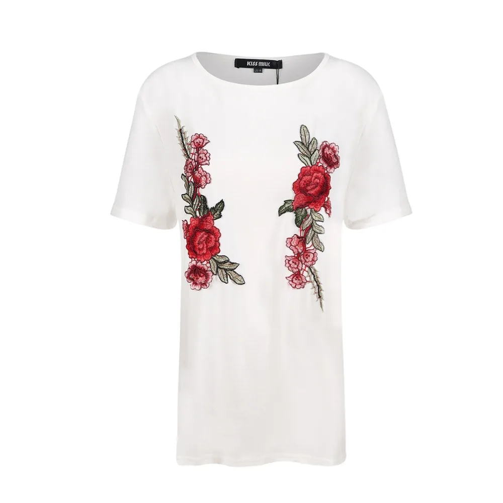 Футболка Kissmilk женская с о вырезом и коротким рукавом розой 2020|basic t-shirt|women big sizebig size