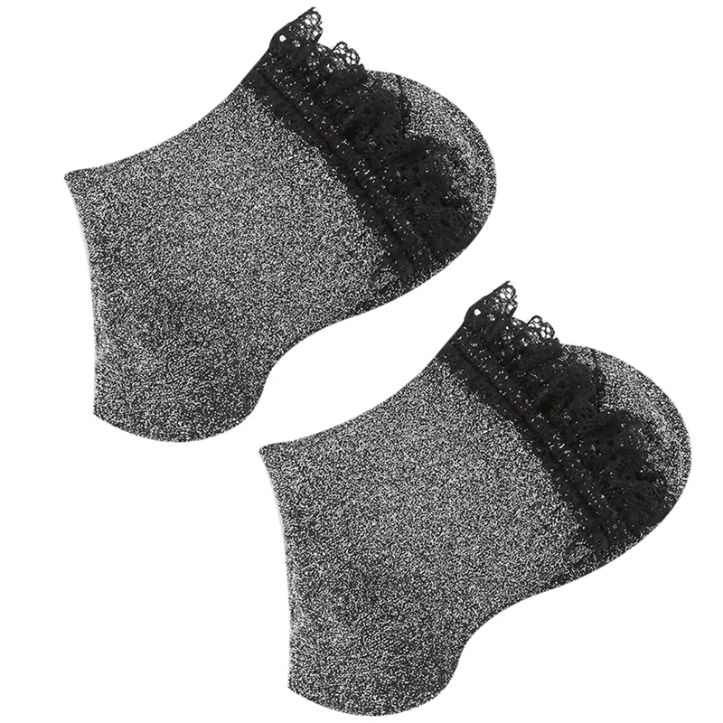 Забавные милые элегантные носки новые модные блестящие носки зимние теплые женские кружевные носки роскошные хлопковые носки с цветочным рисунком