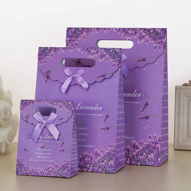 Lavender Purple Gift Bag Valentine Portable Birthday Favor Lavender Purple Gift Bag Valentine Portable Birthday Favor Wedding Bags Whole L M S