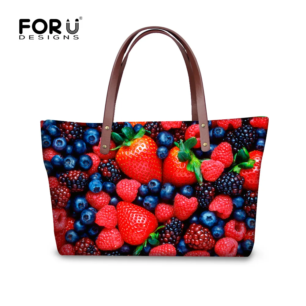 

Fruits Strawberry Print Women's Shoulder Bag Bolsas Handbags Portable Women Hand Bag Female Tote Bags Ladies Big Bag 12 Color