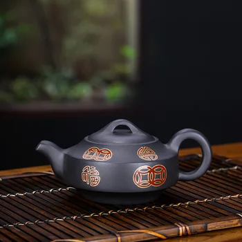 

A Yixing Dark-red Enameled Pottery Teapot Manual Make Teapot Tea Set Factory Direct Gift Customized A Piece Of Generation Hair