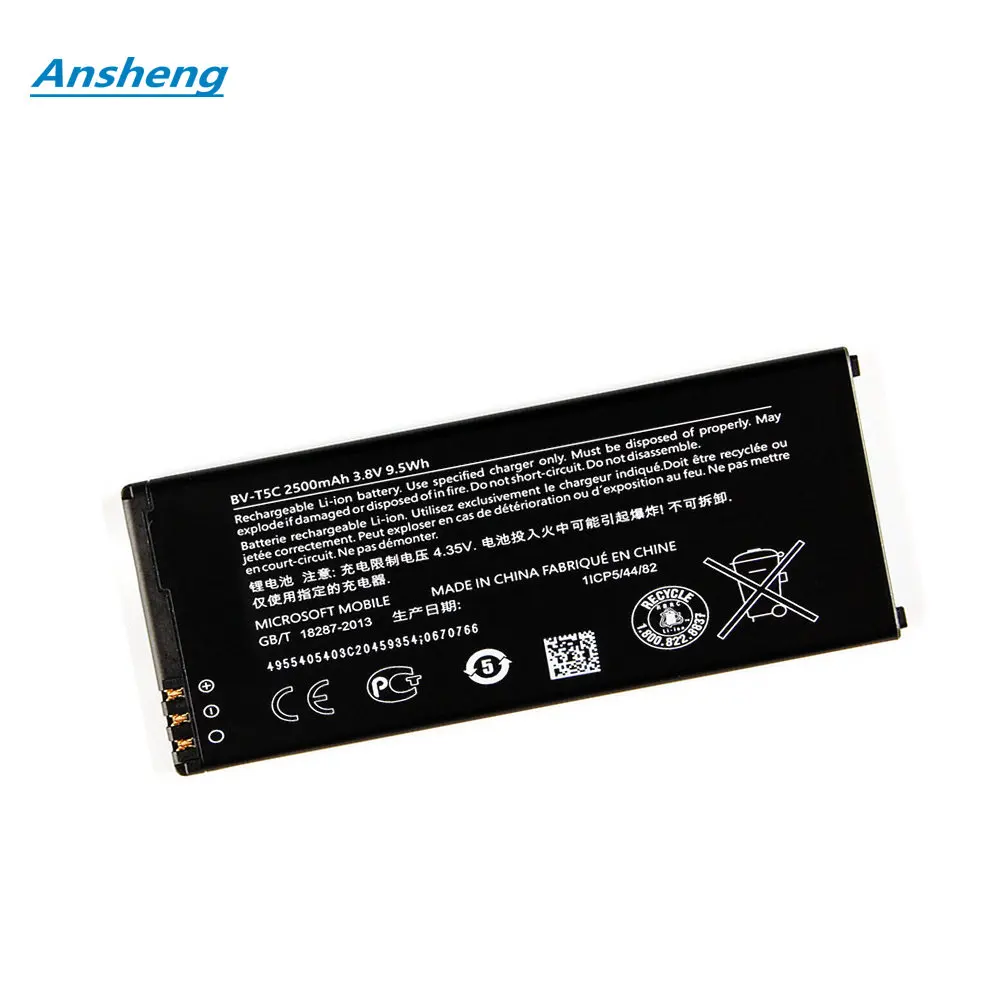 

Ansheng High Quality 2500mAh BV-T5C battery for Nokia Lumia 640 RM 1113 1073 Dual 1077 BVT5C Smartphone