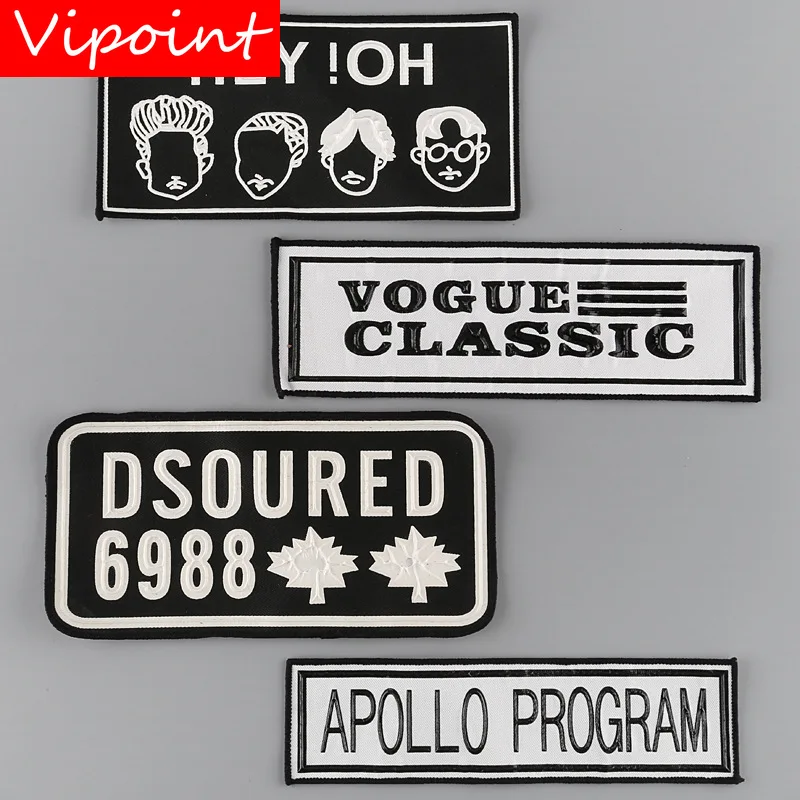 

VIPOINT embroidery printed warning patches letter alphabet patches badges applique patches for clothing YM-17