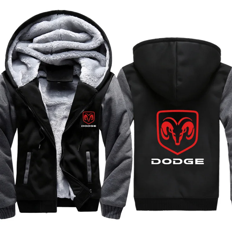 804 Мужские толстовки с капюшоном Dodge Car, куртка с принтом логотипа, мужская толстовка с капюшоном, модная зимняя теплая флисовая хлопковая куртка на молнии, мужские спортивные костюмы - Color: 804