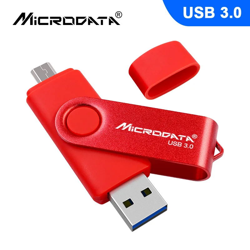 USB 3,0 OTG флеш-накопитель высокоскоростной USB флеш-накопитель 128 Гб 64 Гб Внешняя память USB Флешка 32 Гб 16 Гб микро USB флешка - Цвет: Красный