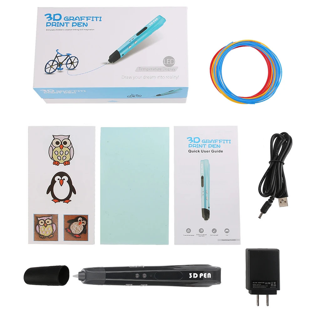 

Christmas Gift Sixth Generation 3D Pen UV Treatment Good Hand Feel Low Temperature 3D Drawing Pen With PCL Child's Birthday Gift