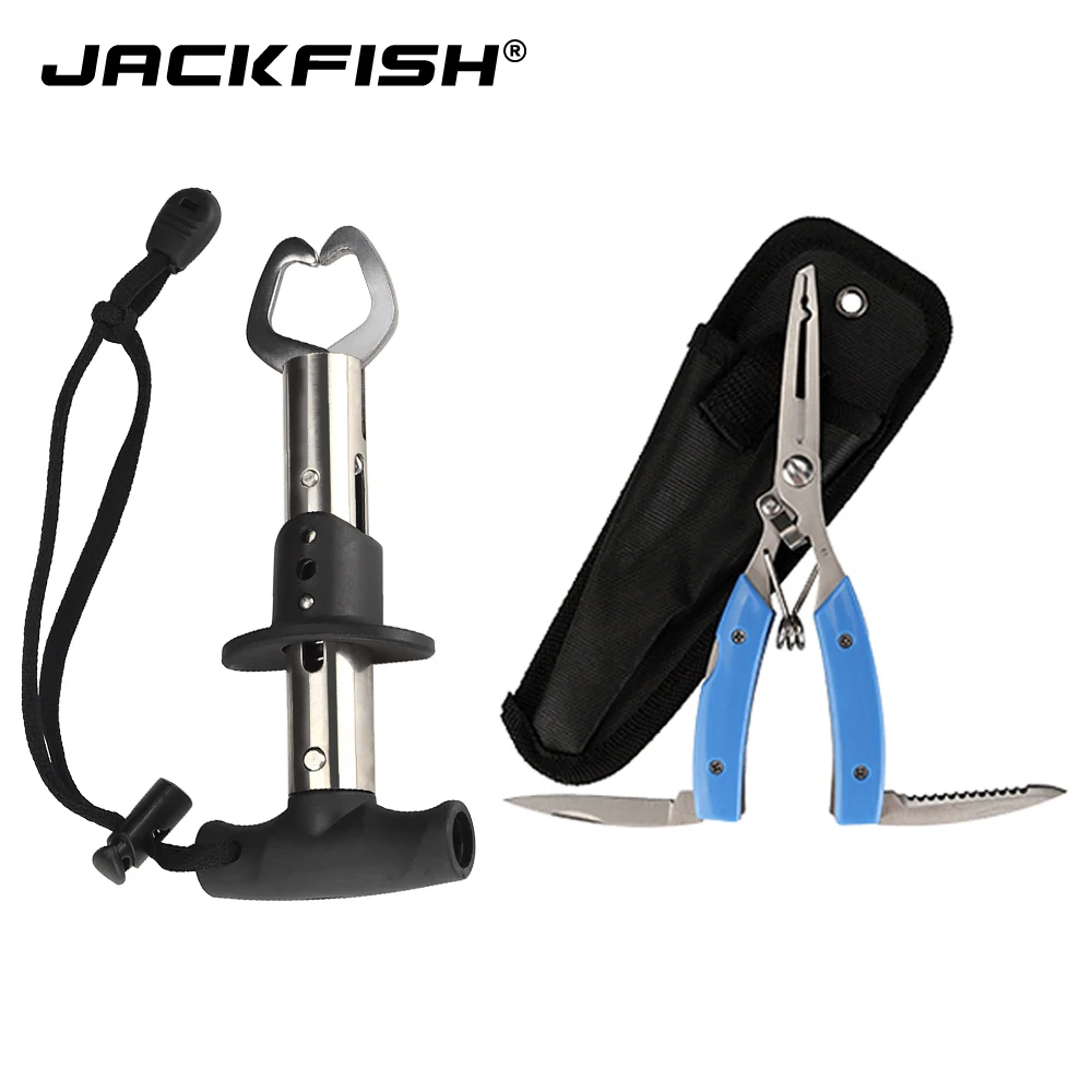 

JACKFISH Multi-Functions Fishing Plier Hook Remove Stainless Steel Fishing Grip Fishing Tool Set Fish Controller Line Cut Pliers