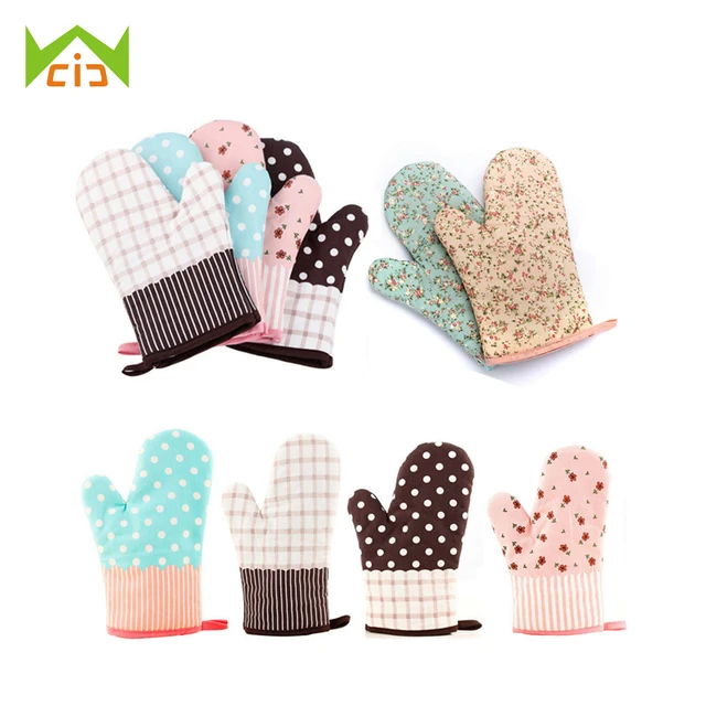 Special Price WCIC 1PC Cotton Oven Glove Heatproof Mitten Kitchen Cooking Microwave Oven Mitt Insulated Non-slip Glove Thickening