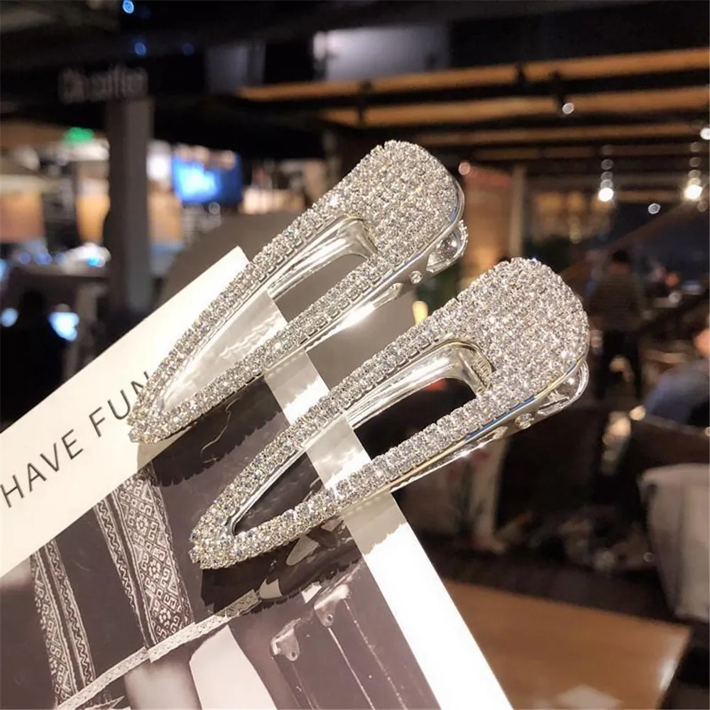 1PC Fashion Women Full Crystal Rhinestone Flash Simple Fan Hair Clip Duckbill Clip Drill Hairpin Hair Styling Tools Accessories 1PC Fashion Women Full Crystal Rhinestone Flash Simple Fan Hair Clip Duckbill Clip Drill Hairpin Hair Styling Tools Accessories