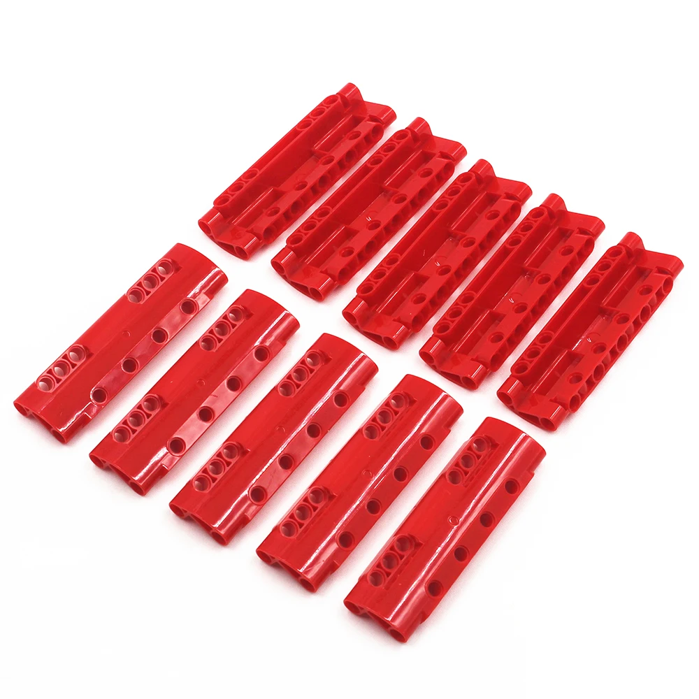 Строительные блоки BulkTechnic детали 10 шт. красная смывная панель 3X11X2 DIA4 85 (X19)