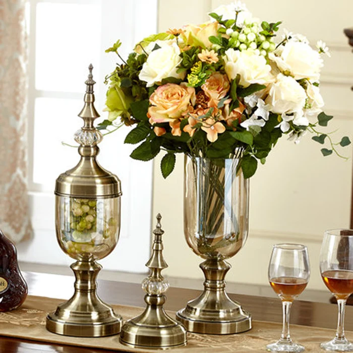 Ваза для Свадебная ваза для украшения украшение для стеклянной вазы домашняя банка для конфет ваза для цветов домашний декор для стола цветочный горшок композиция