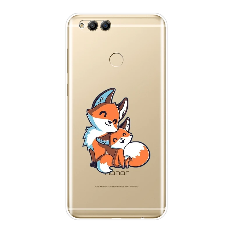 ТПУ чехол для телефона для huawei Honor 10 9 8 8X MAX Kawaii Fox Мягкая силиконовая задняя крышка для huawei Honor 7 8 9 10 Lite 7S 7X 7A 7C Pro - Цвет: No.2