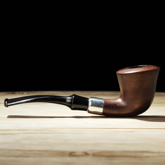 

Superior Quality Ebony Bent Type Saddle Shape Food-grade Plastic Mouthpiece Smoking Pipe Wooden Tobacco Pipe