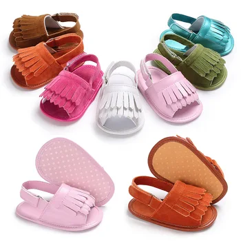 

Summer PU leather baby first walker soft leather shoes fringed baby girls shoes soft bottom shoes solid color fringed baby girls