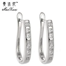 Женские Элегантные серьги с цирконием кубической огранки красивые модные серьги-гвоздики дружба подарок на праздник