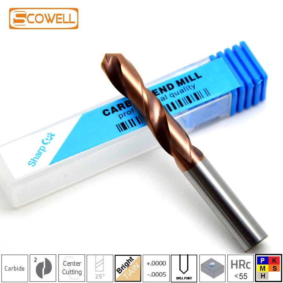 1 PC 5.5mm Micro grain solid Tungsten carbide CNC Twist Drill Bits