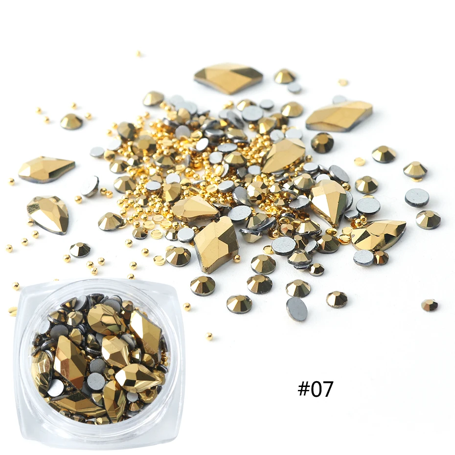 3D Mix Sizes Crystal AB Rhinestones Nail Art Decorations Charm Flatback Glitter Beads Jewelry Stones Manicure Accessories LA1018 (12)