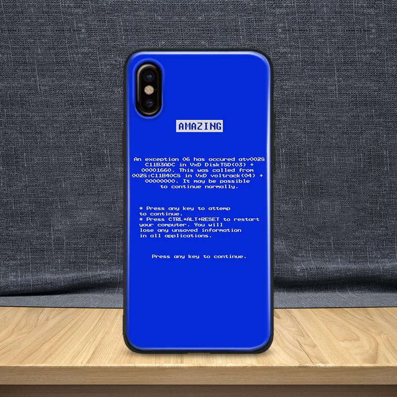 

Blue Screen of Death PC BSOD Soft Silicone Phone Case Cover Shell For Apple iPhone 5 Se 5s 6 6s 6Plus 6sPlus 7 8 7Plus 8Plus X