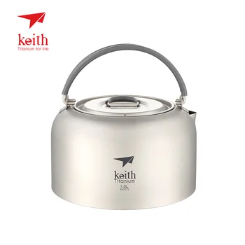 

1L Keith Titanium Pot Outdoor Camping Water Pot With Folding Handle Hiking Travel Picnic Coffee Tea Pot Cookware Utensils Ti3901