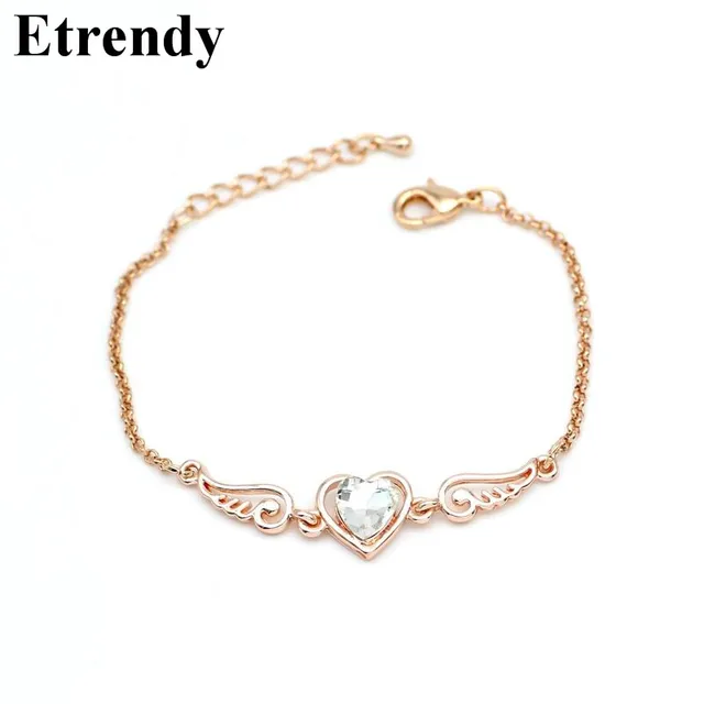 Heart Crystal Angel Wings Bracelets For Women Bijoux New Heart Crystal Angel Wings Bracelets For Women Bijoux New Elegant Bracelet Fashion Jewelry Cute Gift