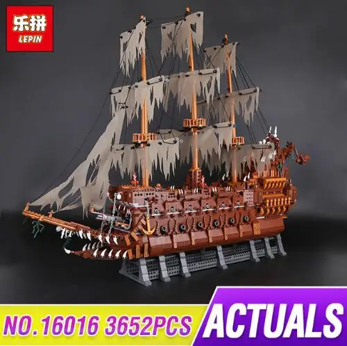 

Lepin 16016 3652Pcs Movie Series Flying the Dutch Blocks Bricks Toys For Children Compatible legoing pirates caribbean
