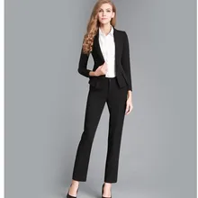 Новые модные однотонные женские деловые костюмы на заказ черные формальные офисные костюмы рабочие с длинным рукавом Большие размеры костюмы