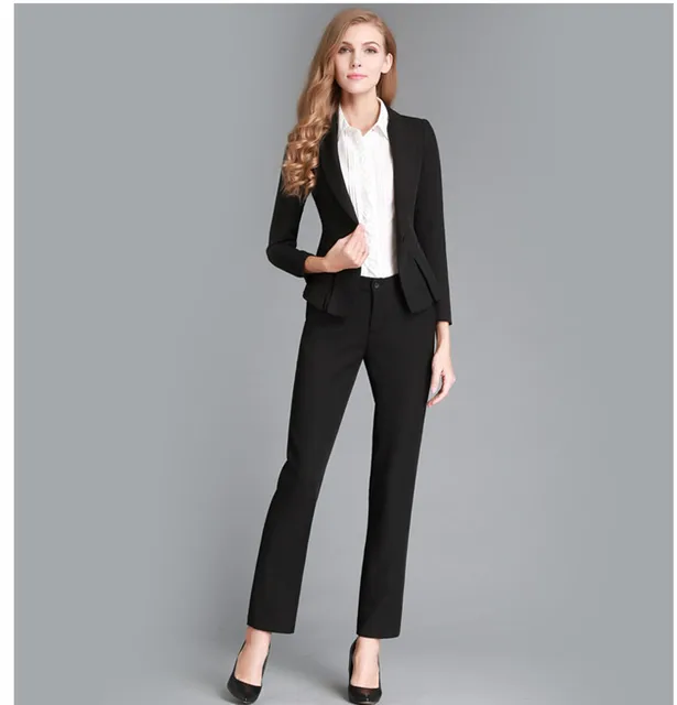 2017 New Fashion Solid Women Business Suits Custom Made Black Formal 2017 New Fashion Solid Women Business Suits Custom Made Black Formal Office Work Long Sleeve