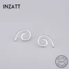 INZATT Punk minimaliste géométrique spirale creux rond boucles d'oreilles mode hommes et femmes réel 925 en argent Sterling Fine bijoux ► Photo 1/5