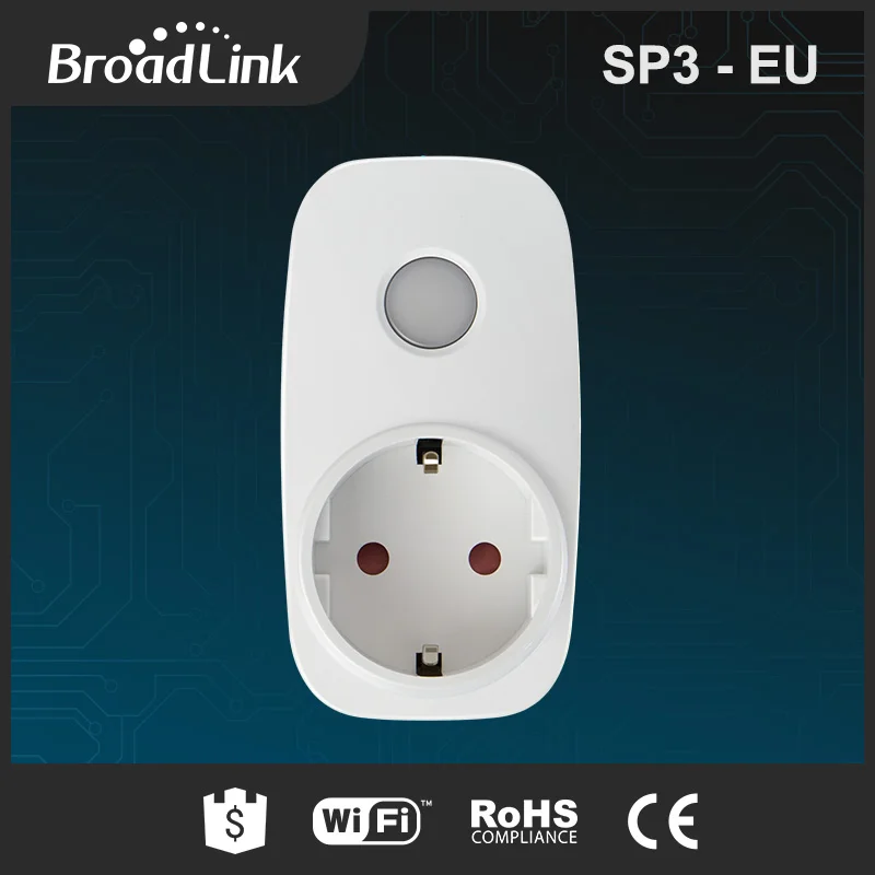 4-Pack BroadLink SP3 SP3S Wi-Fi вилка умная розетка, измерительная розетка 16А, штепсельная вилка европейского стандарта, работает с Google Home и Amazon - Цвет: SP3 EU Non-metering