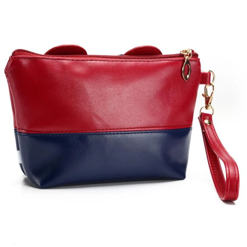 السيدات السفر التجميل حقيبة الكرتون القوس ماكياج مربع سستة اليد حقيبة ماكياج حقيبة التخزين حقيبة التخزين التجميل غسل حقيبة