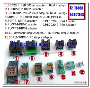 

Free shipping 12pcs Universal adapter scoket for programmer vs4800 tnm5000 TL866A TL866cs ezp2010 G540 EZP2010 TOP3000