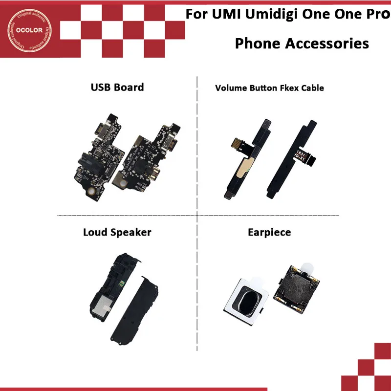 Ocolor для UMI Umidigi One Pro USB разъем плата для зарядки Кнопка громкости кабель громкий динамик сборка Ремонт Часть